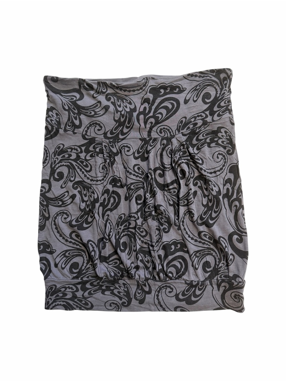 Y2K Jacob Grey and Black Paisley Tube Top